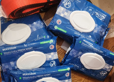 LOT OF 5 X McKesson Personal Wipes Washcloths FRESH SCENT - 48 COUNT / 1 EA