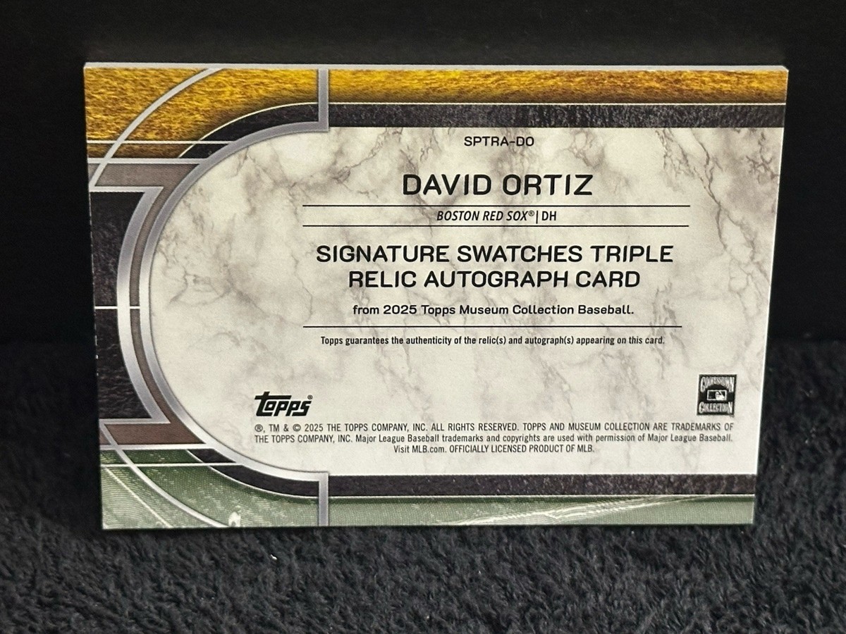 David Ortiz 2025 Topps Museum Triple Relic Ruby Auto /15 Boston