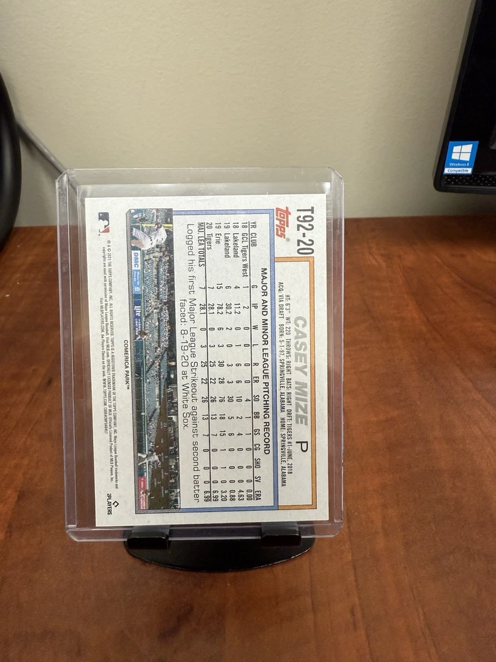 2021 Topps Update Series - 1992 Topps Redux Casey Mize #T92-20 (RC) - Image 2 of 2