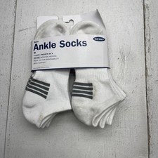 Old Navy Socks Boys Size M White 6 Pack Ankle GO-DRY Moisture Wicking Athletic