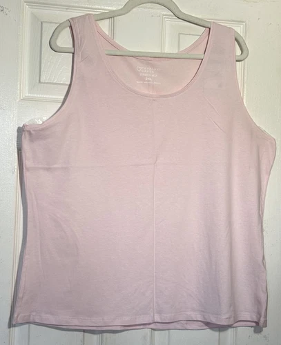 Primark Women Tank Top size 2X stretch cotton scoop neck sleeveless Pink New