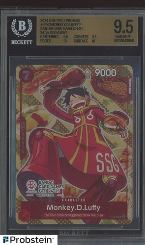 2024 One Piece Promos #P080 Monkey D. Luffy BCGF 24-25 Giveaway BGS 9.5 GEM MINT