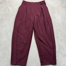 Halara Pants Women's Medium Regular Pull On Tapered Leg Burgundy Dress Trousers