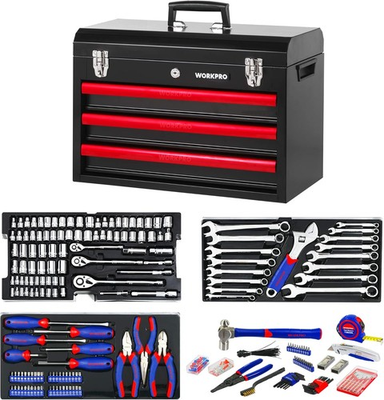 #ad #ad WORKPRO 408 Piece Mechanics Tool Set General Household Home Repair Tool Kit New $199.99