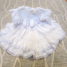 Vtg Golden Age white Ruffled Lace Pageant Party Dress Full Circle Toddler 4-girl