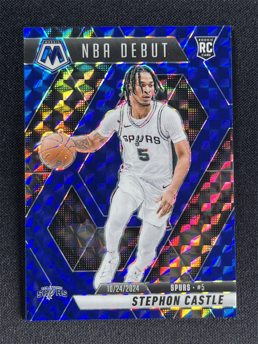 2024-25 Panini Mosaic Stephon Castle #267 NBA Debut RC Rookie Blue Prizm /199