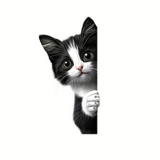 Portable Adorable Peeking Cat Decal Premium Vinyl for Car Windows and Home Decor