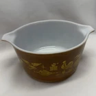 VINTAGE Pyrex Early American Gold On Brown 473  1 Quart Casserole Dish