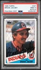 Brook Jacoby Cleveland Indians 1985 Topps PSA DNA Auto 8 1986 1990 All-Star