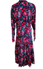 Laura Ashley Cotton 2 Pc Flowered Pleated Skirt  Top Portugal 80s M / L