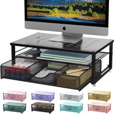 Computer Monitor Stand Riser, Desk Organizers and with Drawer, Office Desk ...