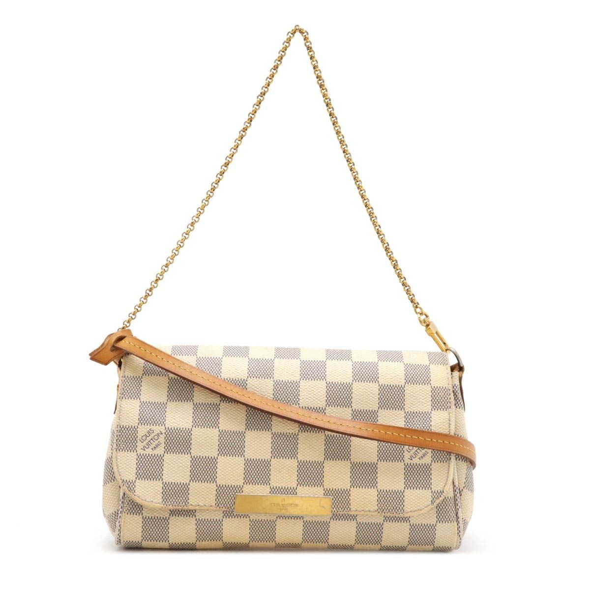 Auth LOUIS VUITTON N41277 Damier Azur Favorite PM Shoulder Bag 2way LV F/S