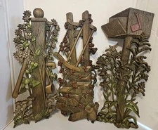 Set Of 3 Vintage Burwood Products Wall Hanging Decorations, 0310, 0311, 0312