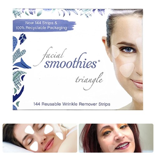 144pcs Facial Smoothies TRIANGLE Wrinkle Patches - Anti-Aging Forehead Smooth UK - Picture 2 of 14