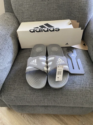 Adidas Adissage Slides Sandalo Grigio Bianco Grigio 16 US Uomo