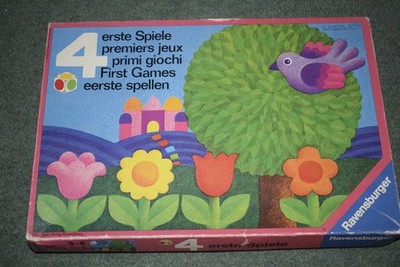 4 Erste Spiele Ravensburger Vintage Brettspiel 1988 Alter 3-8 SELTEN VORSCHULE