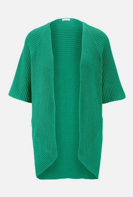 Heine Damen Jacke Strickjacke Cardigan grün 3/4 Arm Gr. 36/38 S *NEU*