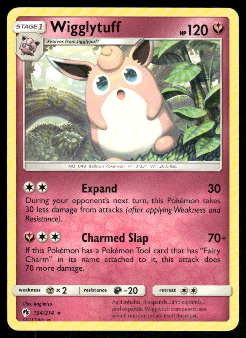 2018 Pokemon Wigglytuff Rare Lost Thunder 134/214 NM