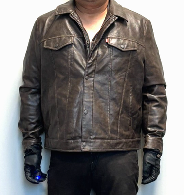 Levi's Brown Faux Leather Jean Trucker Style Jacket Size XXL | eBay