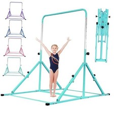 MARFULA Foldable Gymnastic Bar for Kids Ages 3-12, 9 Teal Kip Bar Without Mat