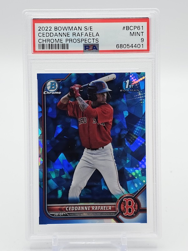 CEDDANNE RAFAELA 2022 BOWMAN CHROME 1ST SAPPHIRE #BCP-61 RED SOX PSA 9 Q5677