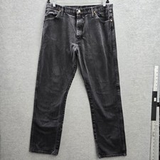 Wrangler Men Jeans 36X34 Black Denim 13MWZ Cowboy Cut Original Fit 31" Inseam