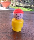 Vintage Fisher Price Little People Boy with Red Baseball Hat  & Yellow Shirt
