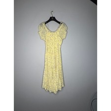 Ulla Johnson Women's Size 2XS XXS Pale Yellow Off Shoulder Floral Maxi Dress