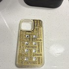 Clear/Gold Glitter Rhinestone Back Phone Case Cover, Clear Back — photo 1