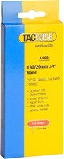 Tacwise 0360 Type 180 / 20 mm Galvanised 18G Brad Nails, Pack Of 1,000