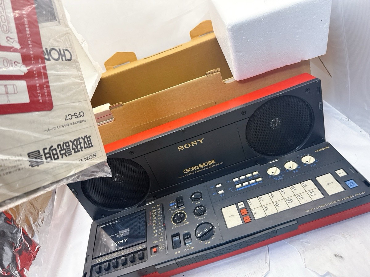 SONY CFS-C7 Red CHORD MACHINE FM/AM Stereo Radio Cassette Player