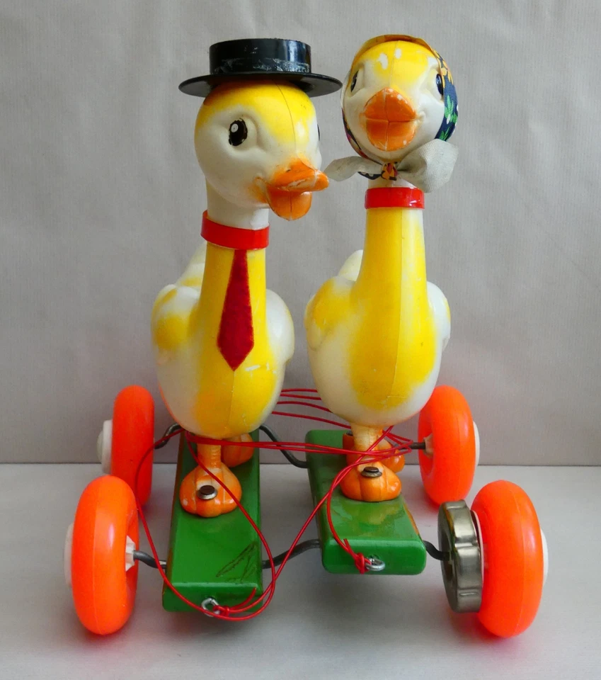 ancien jouet à tirer Educalux canards oies années 60/70 - Photo 2/4