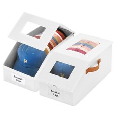 2 Extra Large Baseball Cap Storage Organizer Box Dual Clear Windows DustProof