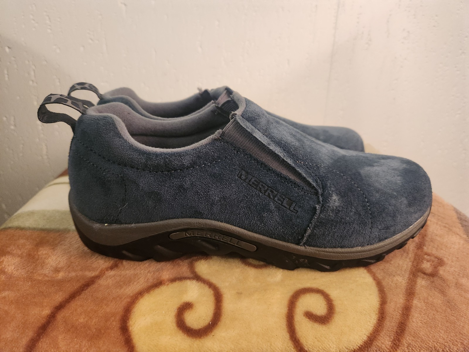 Scarpe comode Merrell Jungle Moc bambini taglia 5 5 ragazze giovani blu scamosciate #38