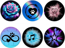 Collapsible Phone Grip and Stand - 6 Pack in Purple, Pink, and Black Hearts