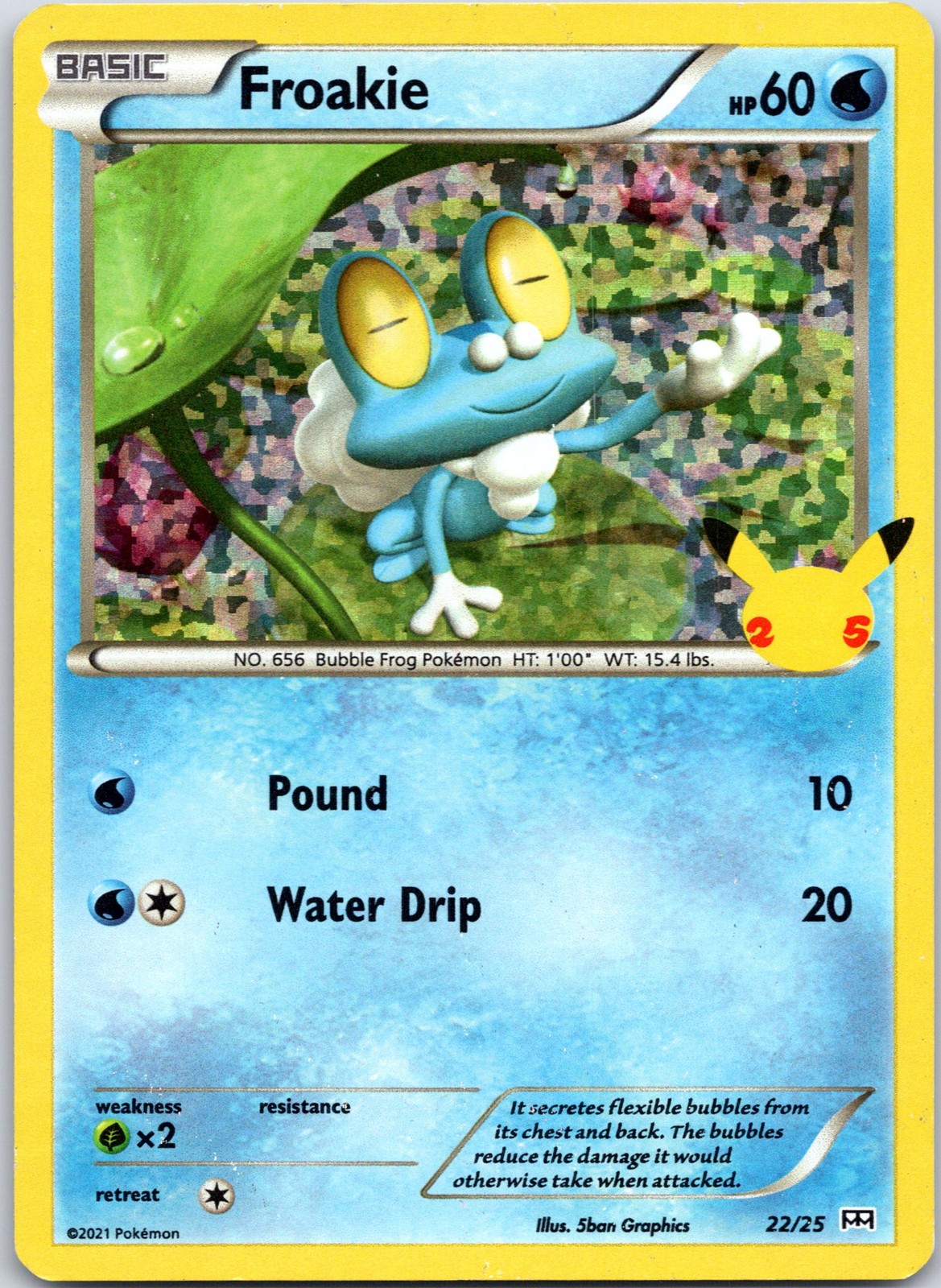 POKEMON TCG FROAKIE 22/25 MCDONALD'S COLLECTION 2021 POKEMON ENGLISH