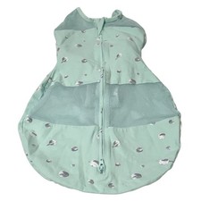 Happiest Baby Sleepea Sleep Sack Swaddle Sz S 100 Organic Cotton Teal Planets