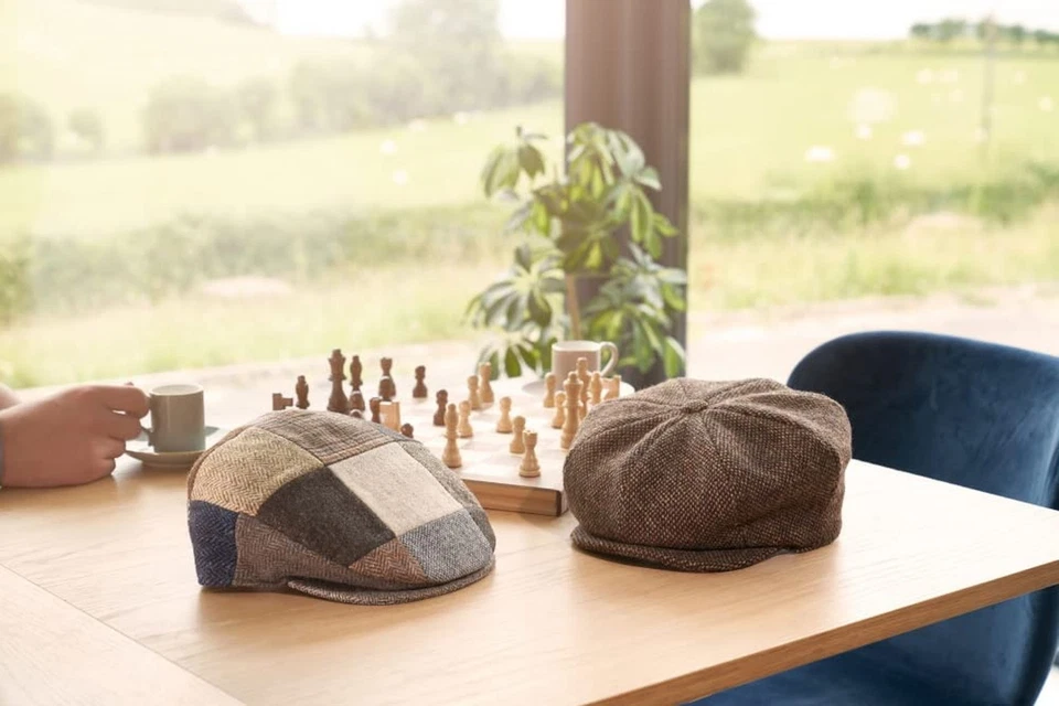 Gorra Hanna Hats tradicional irlandesa de tweed de ocho piezas. Gorra de Newsboy Unisex. Butto... Foto 3 de 4