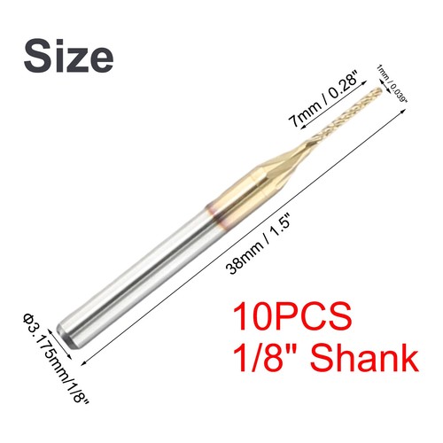 For Glass Fiber Milling Cutter Drill Bit PCB Machine 10pcs Engraving 1mm - Picture 8 of 17