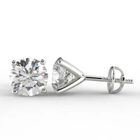 1.41 Ct Round Cut VVS2/D Diamond Stud Earrings 14K White Gold