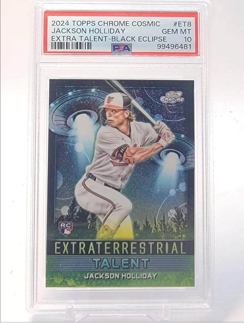 JACKSON HOLLIDAY 2024 TOPPS COSMIC ROOKIE BLACK ECLIPSE RC /10 PSA 10 Q3855