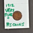 1912   VERY FINE+   LINCOLN CENT   VERY FINE+  1912  /  RS COINS #22Q  FREE SHIP