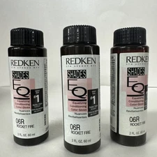 3 PACK Redken Shades EQ Gloss Conditioning Hair Color, 2 oz -06R ROCKET FIRE
