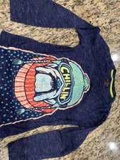 Cat and Jack Youth Long Sleeve Shirt M 8/10 Blue Chill Dog Crew Neck