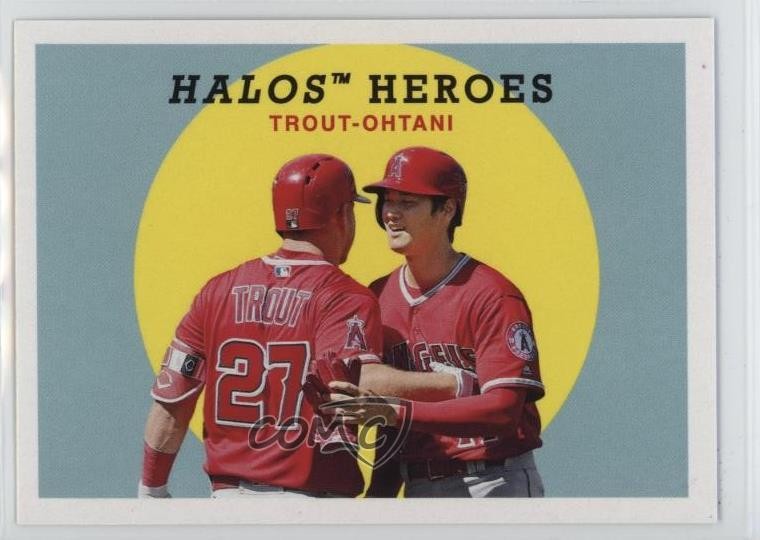 2018 Topps Archives 1959 Combos Design Shohei Ohtani Mike Trout #303 0d08