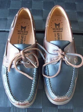 Mephisto Spinnaker Boating Shoes~Black+Brown Leather~Mens 9.5~MINT!