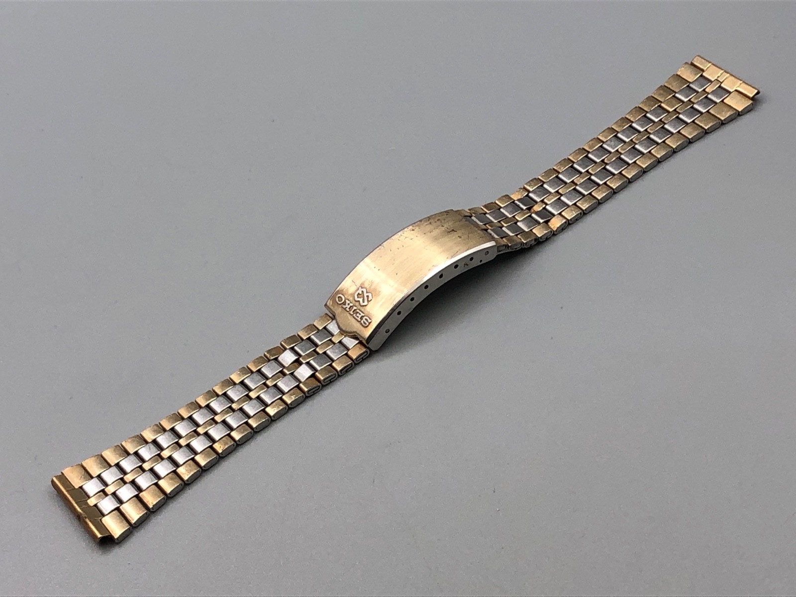 RARE VINTAGE 70's SEIKO SQ JAPAN B USED TWO TONE WATCH B274 BRACELET BAND 20mm