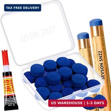 Billiard Cue Tips Replacement Kit Leather Pool Stick Tips With Storage Box