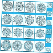 SUNFEEL 22Pack Mandala Craft Stencils   Mandala Templates 6 x 6 in A-Mandala