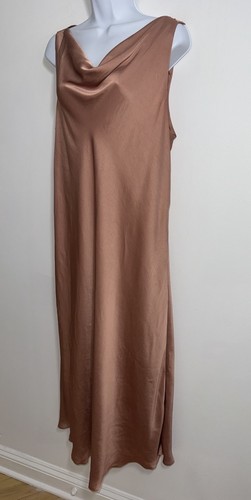 Hatch Maternity Harlow Dress Rosewood Pink Cowl Neck Satin Slip Dress Size 4 /XL